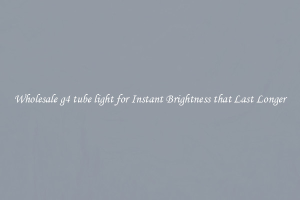 Wholesale g4 tube light for Instant Brightness that Last Longer