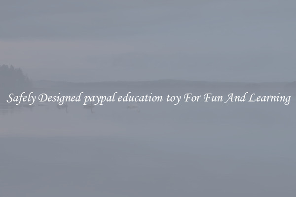 Safely Designed paypal education toy For Fun And Learning