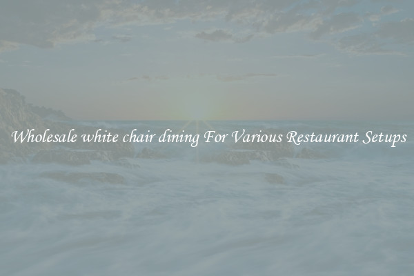Wholesale white chair dining For Various Restaurant Setups